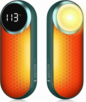 Hand Warmers Rechargeable,12000mAh Electric Hand Warmers with Light, 2 Pack Pocket Hot Hands Reusable Up to 20 Hours, Double Sided Heat Portable Heater for Hunting, Camping Gear, Stocking Stuffers
