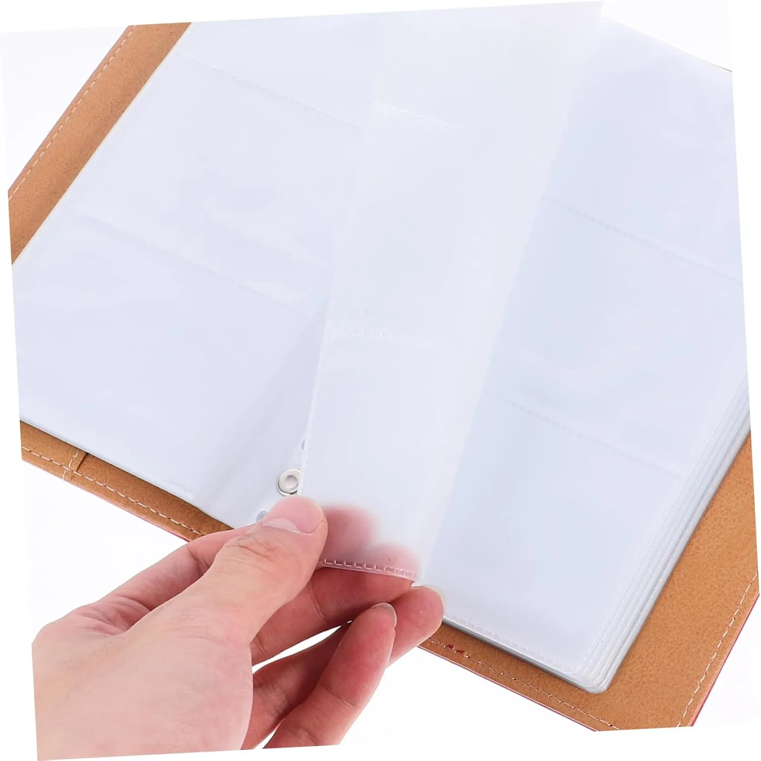 Happyyami Gaming Card Holder Album Trading Transparent Holders Game Card Collector Book Card Binder Holder Card Protector Binding Belt Card Binder Cards Binder Sports Card Holder Red