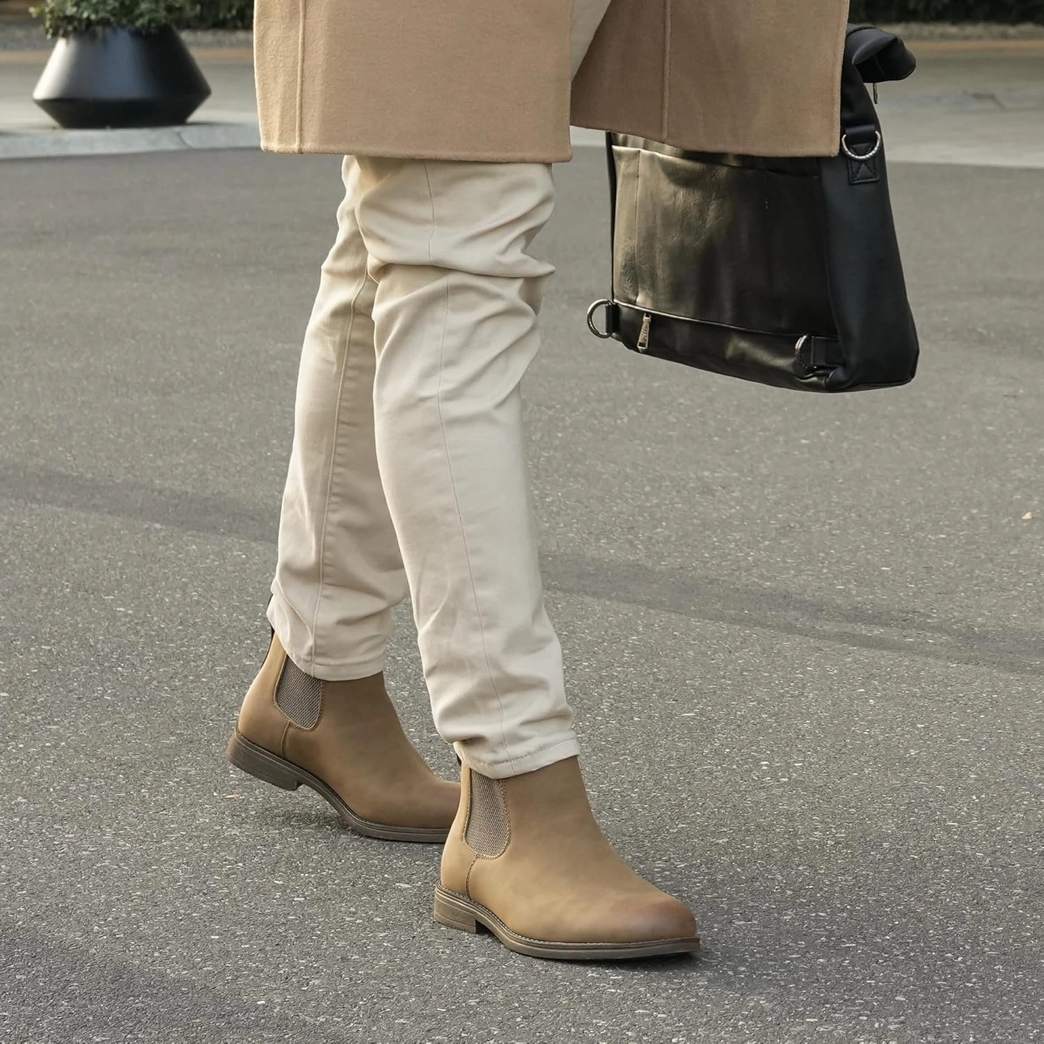 Hawkwell Men's Plus Size Chelsea Boots Classic Casual Dress Ankle Boots in Regular and Plus Sizes