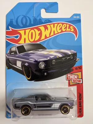 Hot Wheels Then and Now 4/10, Purple '67 Mustang 315/365 50TH Anniversary Card