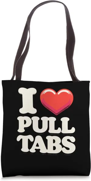 I Love Pull Tab Midwest Gambling Ticket Bingo Gamblers Tote Bag