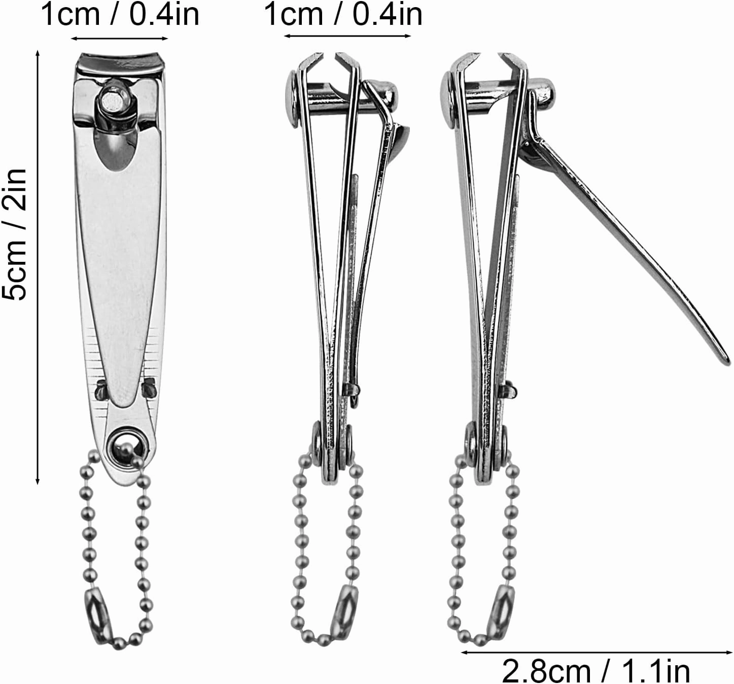 Individually Wrapped Nail Clippers in Bulk Stainless Steel Fingernail Clippers Bulk, Sturdy Thick Toenail Clippers Mini Men Women Nail Tip Cutter Trimmer for Homeless, Travel, Hotel (2 inch 50Count)