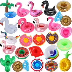Inflatable Drink Holder 25 Pack Pool Drink Holder Floats,Various Designs Floaties Drink Cup Holders for Bachelorette Pool Party/Kids Tub Toys