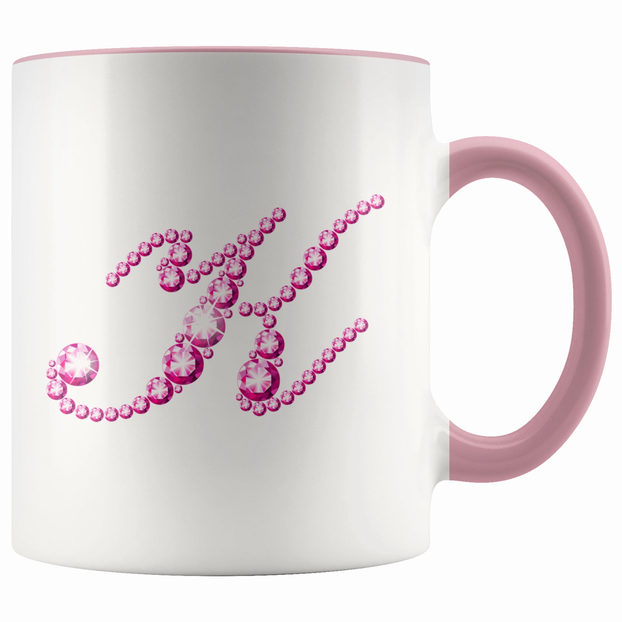 Initial K | Monogram Coffee Mug | Custom Letter Mug | Bling Style | Initial Letter Cup