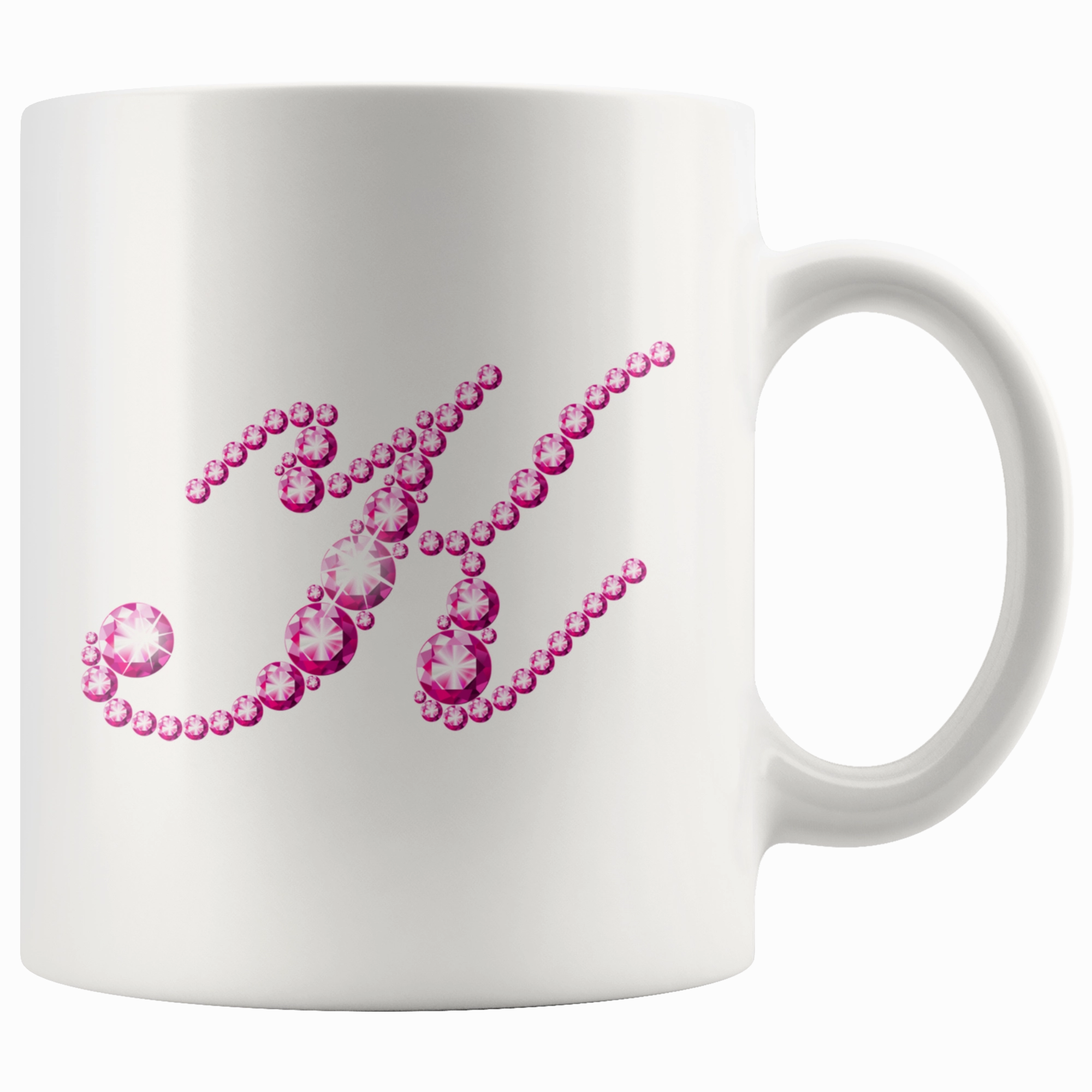 Initial K | Monogram Coffee Mug | Custom Letter Mug | Bling Style | Initial Letter Cup