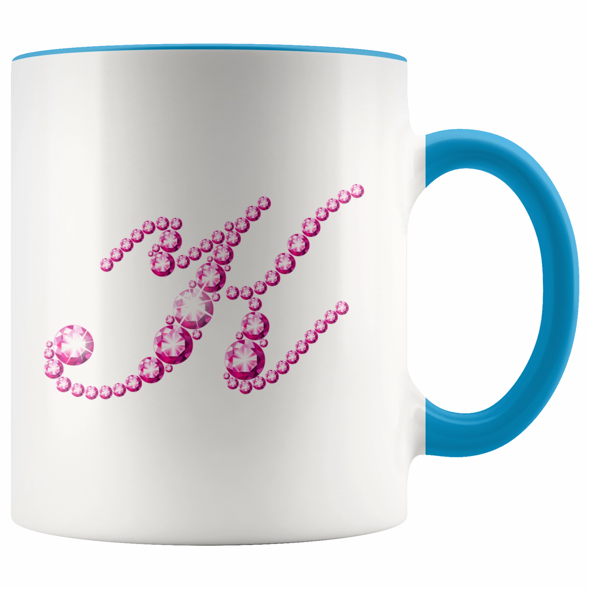 Initial K | Monogram Coffee Mug | Custom Letter Mug | Bling Style | Initial Letter Cup