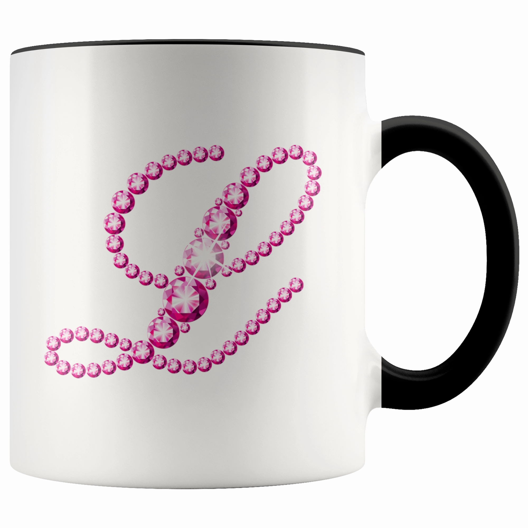 Initial L | Monogram Coffee Mug | Custom Letter Mug | Bling Style | Initial Letter Cup