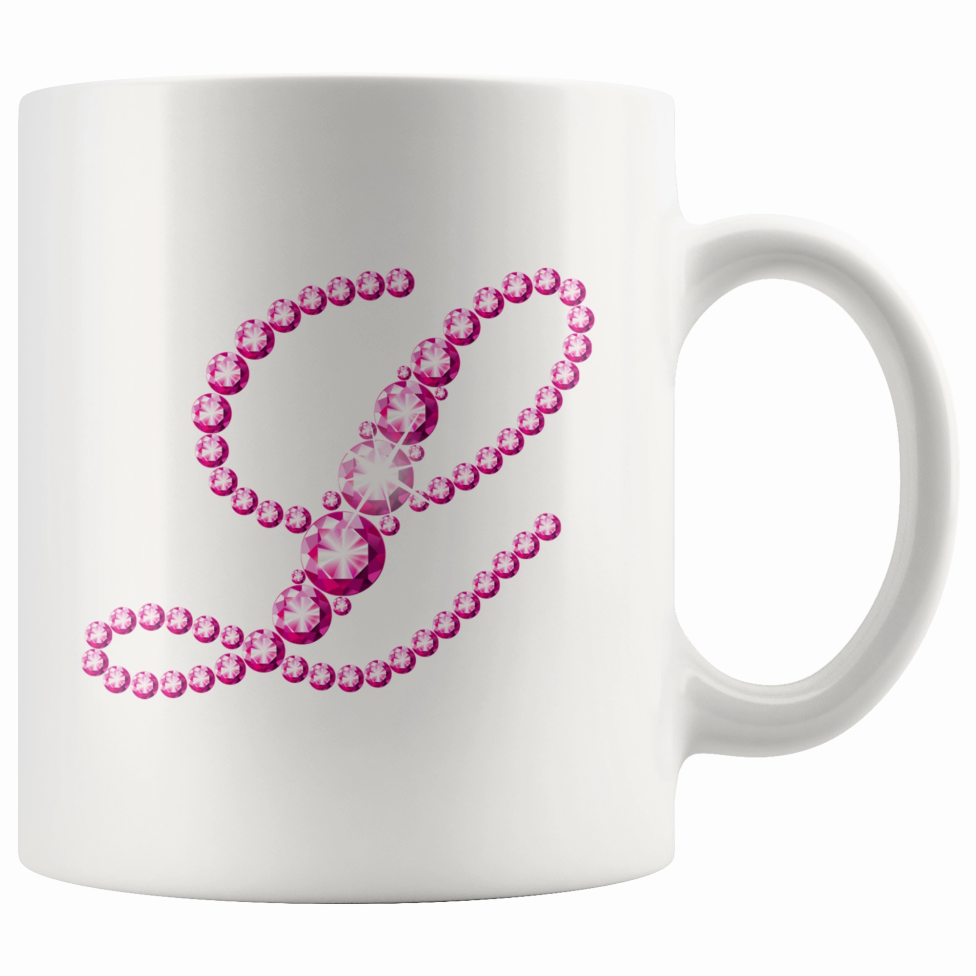 Initial L | Monogram Coffee Mug | Custom Letter Mug | Bling Style | Initial Letter Cup