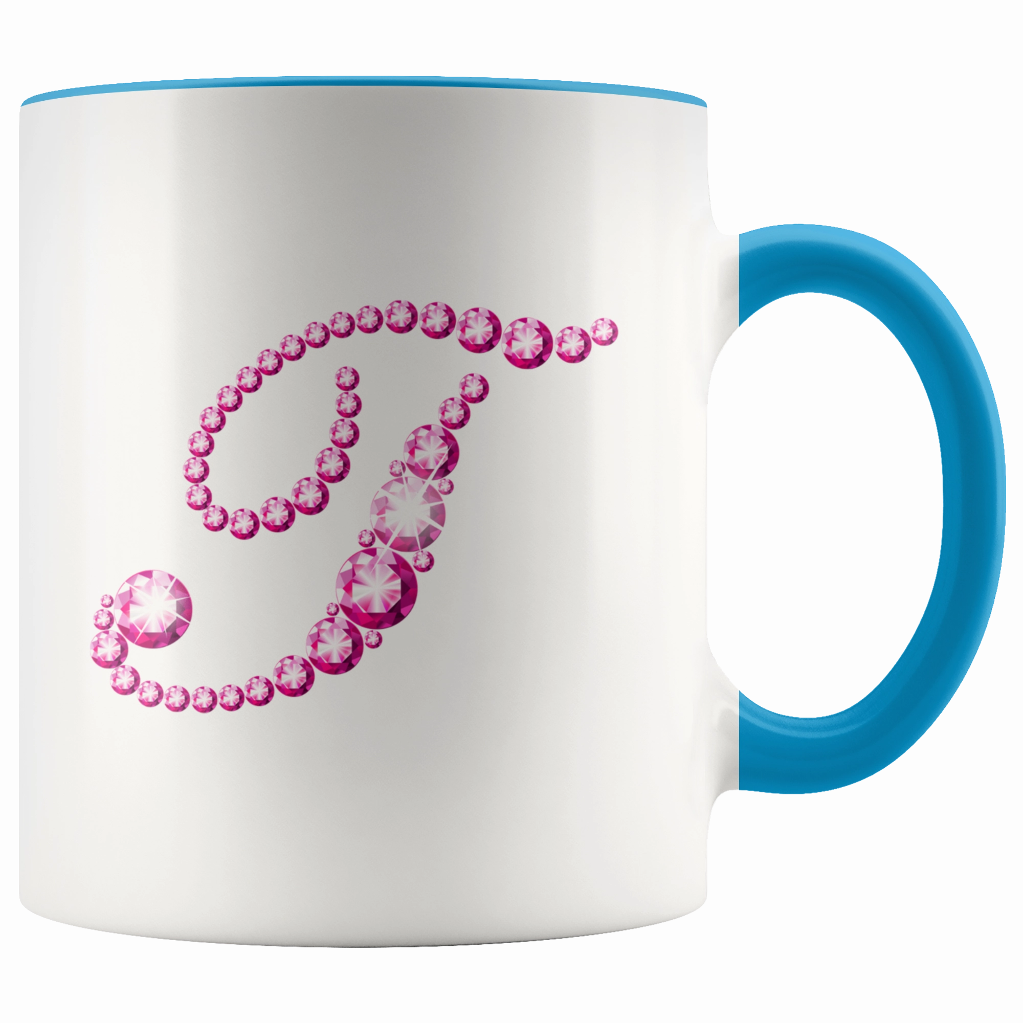 Initial T | Monogram Coffee Mug | Custom Letter Mug | Bling Style | Initial Letter Cup