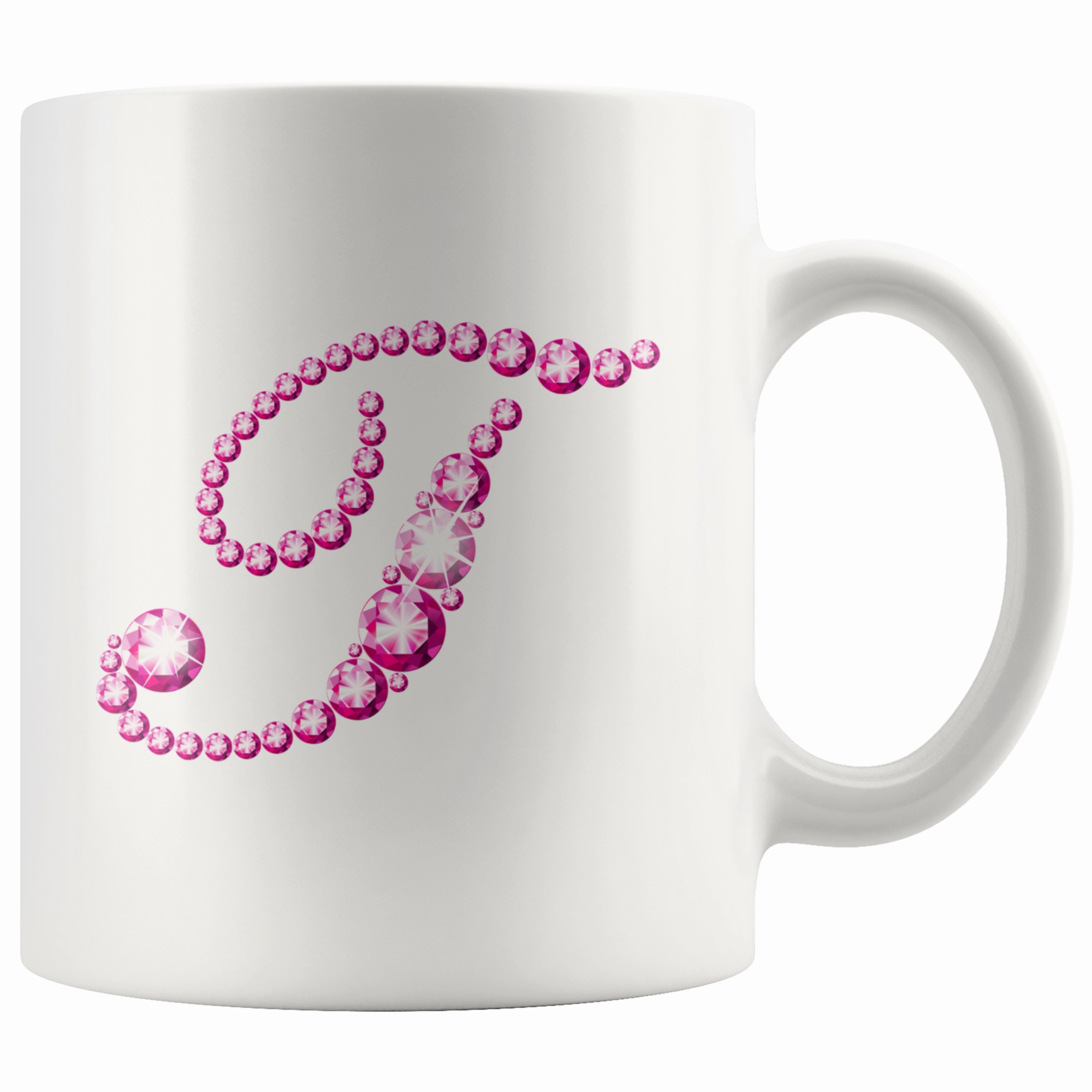 Initial T | Monogram Coffee Mug | Custom Letter Mug | Bling Style | Initial Letter Cup