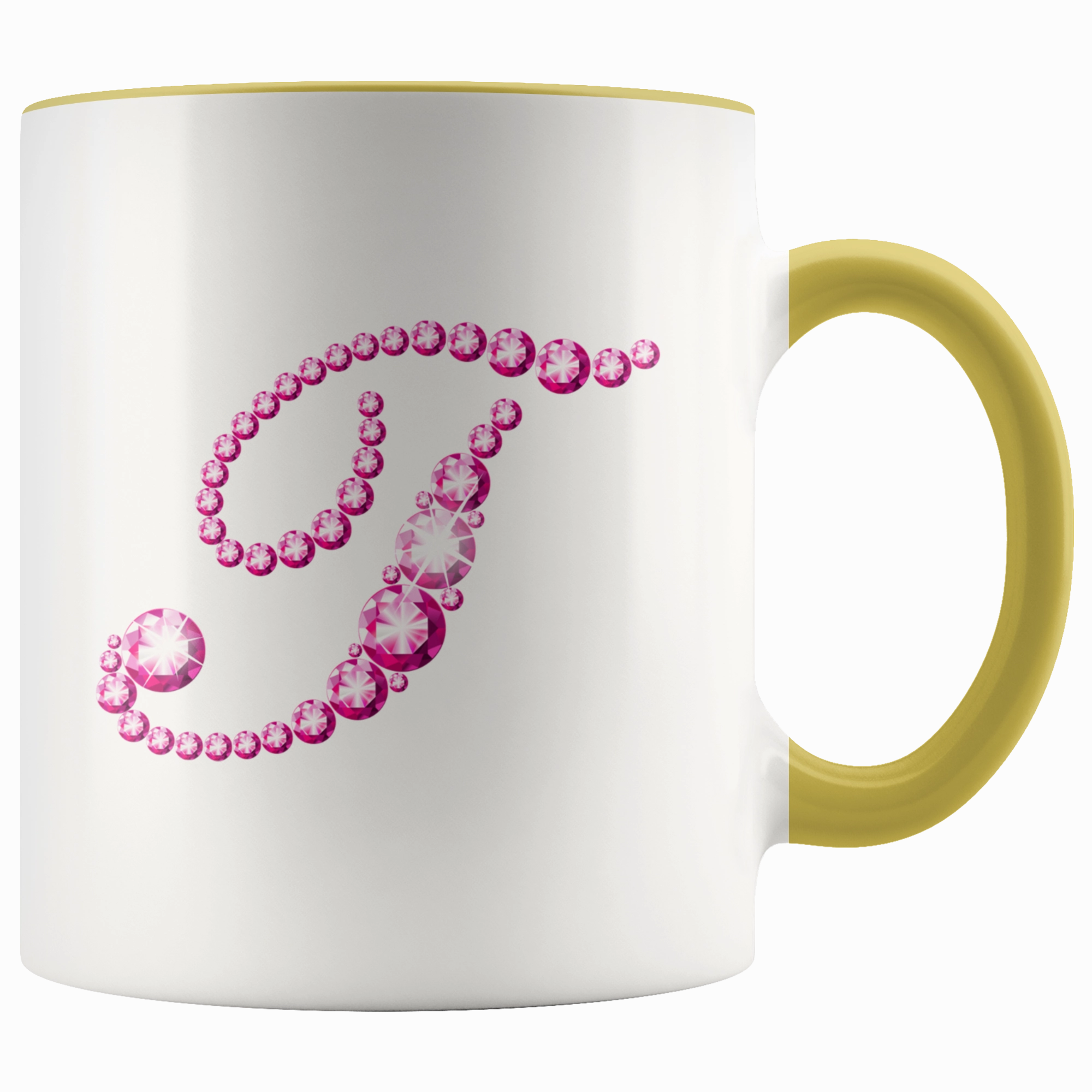 Initial T | Monogram Coffee Mug | Custom Letter Mug | Bling Style | Initial Letter Cup
