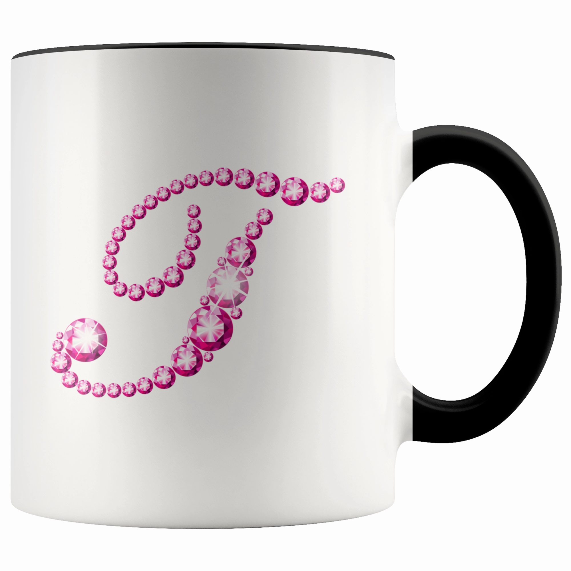 Initial T | Monogram Coffee Mug | Custom Letter Mug | Bling Style | Initial Letter Cup