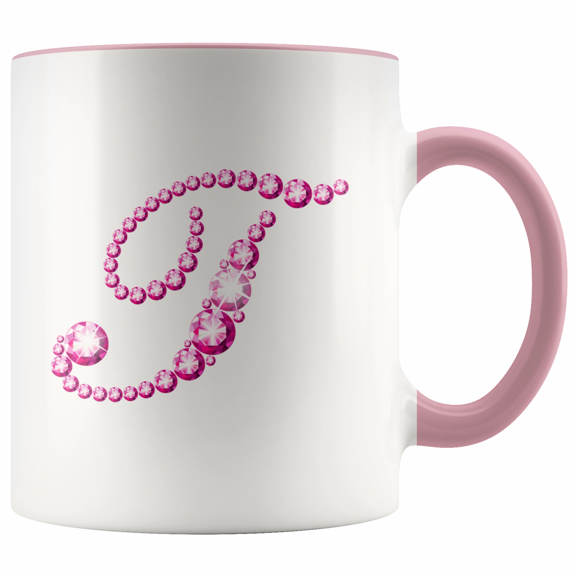 Initial T | Monogram Coffee Mug | Custom Letter Mug | Bling Style | Initial Letter Cup