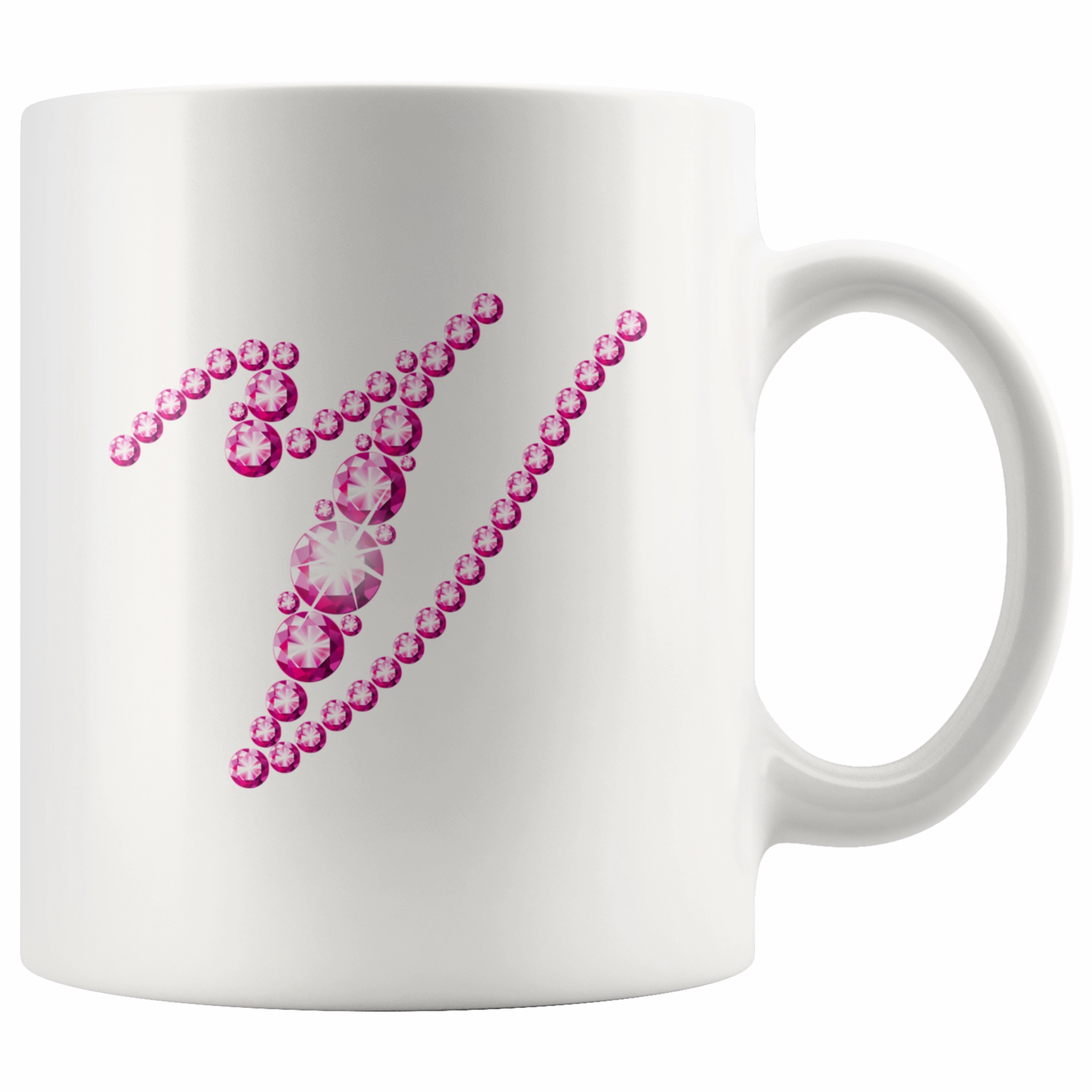 Initial V | Monogram Coffee Mug | Custom Letter Mug | Bling Style | Initial Letter Cup