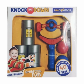 Innovador Knock em Down Shooter With Target Pull Back For Fun Toy  - Multicolour