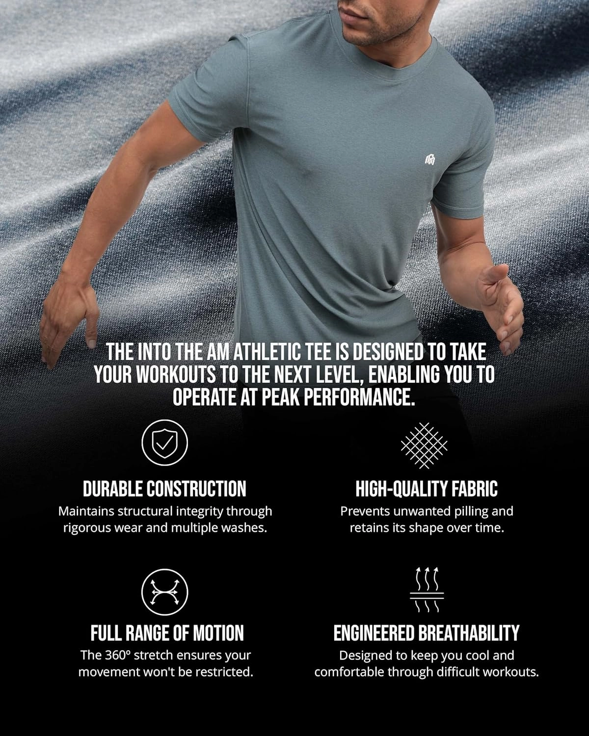 INTO THE AM Premium Workout Shirts for Men - Ultra-Lightweight Athletic Gym Tees S - 4XL
