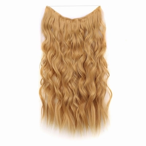 Invisible Secret Hidden Wire in Hair Extensions Long Curly Wave Synthetic Translucent Fish Line for Women Daily Party Use(N)