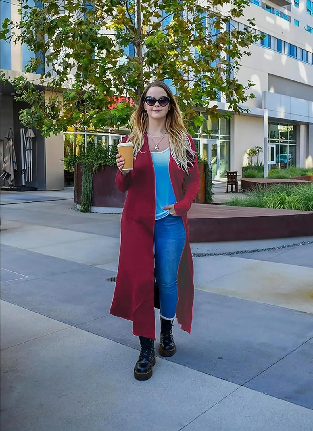 Isaac Liev Maxi Cardigan Duster Sweater – Women's Extra Long Open Front Full Length Lightweight Cardigans Dusters Sweaters