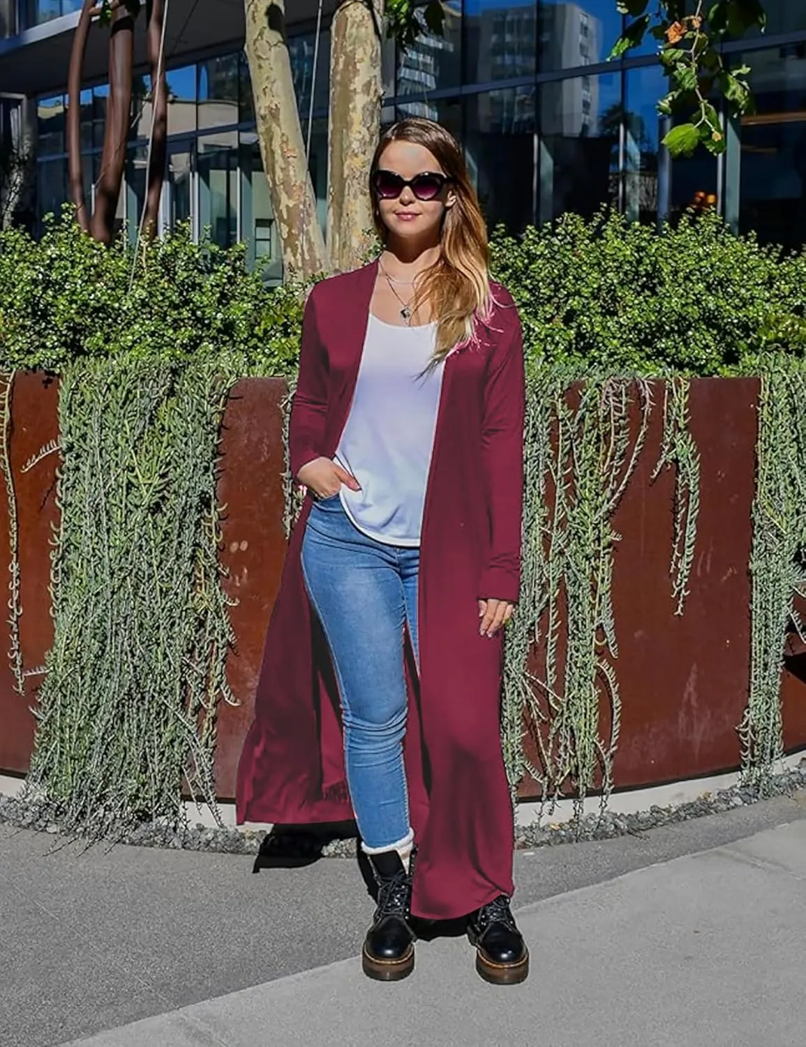 Isaac Liev Maxi Cardigan Duster Sweater – Women's Extra Long Open Front Full Length Lightweight Cardigans Dusters Sweaters
