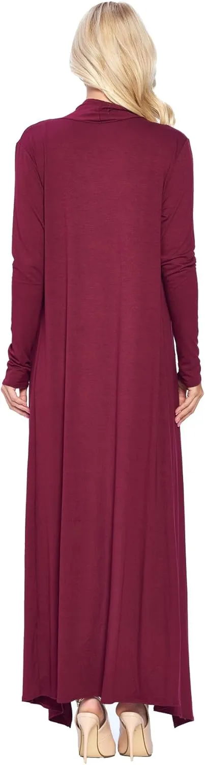 Isaac Liev Maxi Cardigan Duster Sweater – Women's Extra Long Open Front Full Length Lightweight Cardigans Dusters Sweaters
