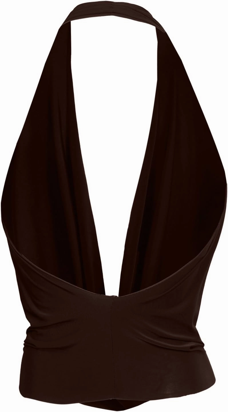 J. LOVNY Womens Womens Lightweight Low Cut Halter Top S-3XL