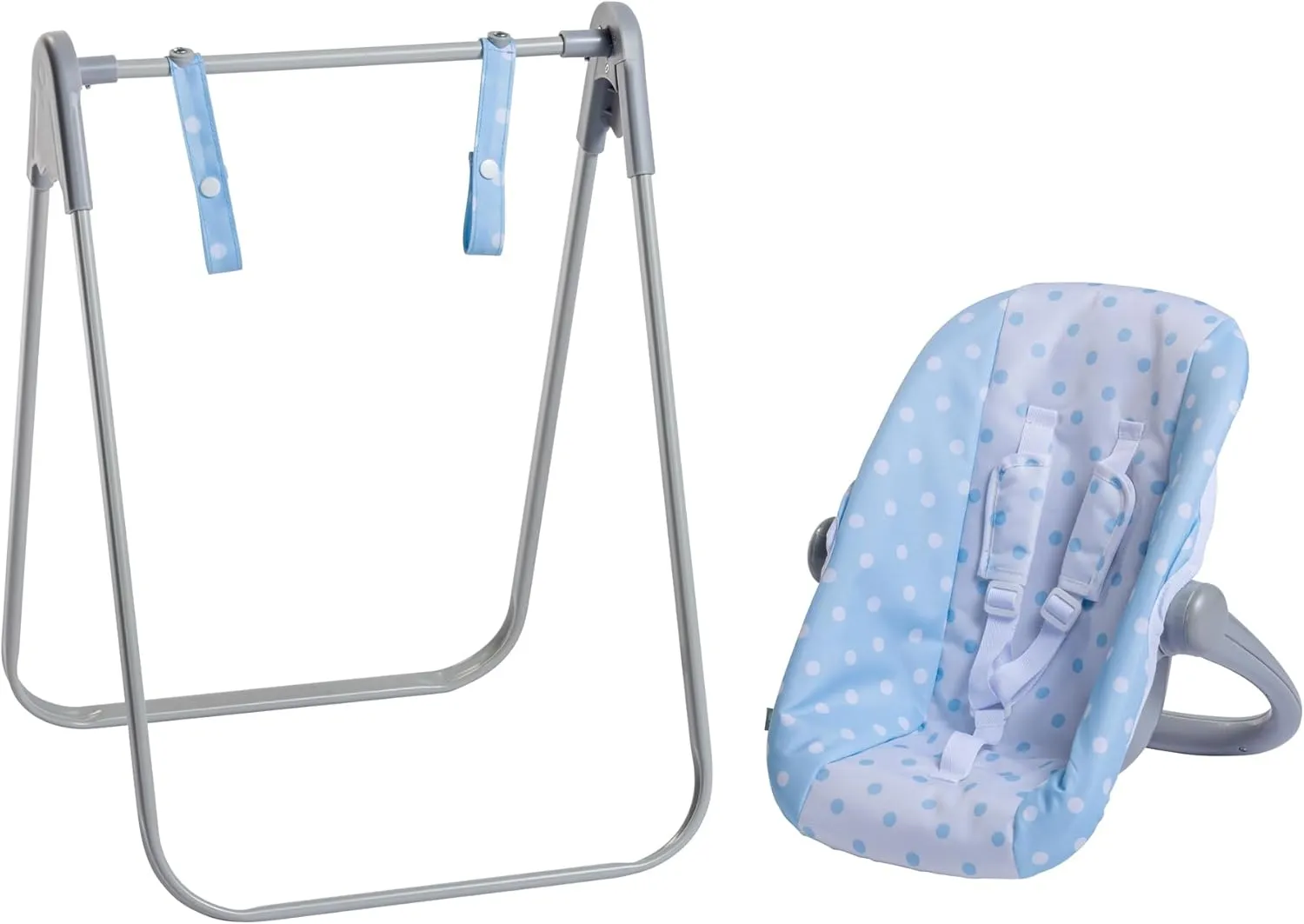 JC Toys - for Keeps Playtime | 2 in 1 Baby Doll Swing and Portable Carrier | for Dolls up to 18" | Ages 3  | Blue