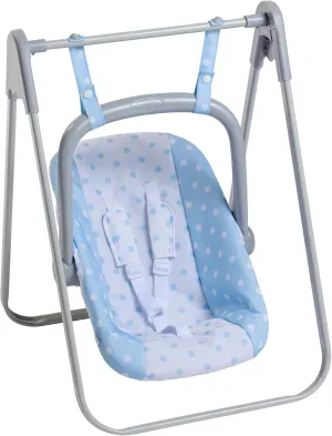 JC Toys - for Keeps Playtime | 2 in 1 Baby Doll Swing and Portable Carrier | for Dolls up to 18" | Ages 3  | Blue
