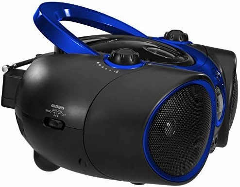 Jensen CD-490 Portable Sport Stereo CD Player with AM/FM Radio and Aux Line-in & Headphone Jack (Blue)
