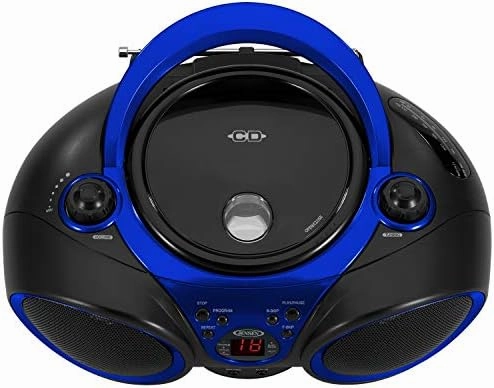 Jensen CD-490 Portable Sport Stereo CD Player with AM/FM Radio and Aux Line-in & Headphone Jack (Blue)