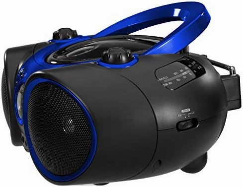 Jensen CD-490 Portable Sport Stereo CD Player with AM/FM Radio and Aux Line-in & Headphone Jack (Blue)