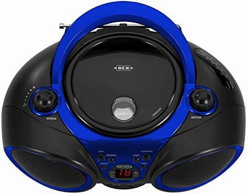 Jensen CD-490 Portable Sport Stereo CD Player with AM/FM Radio and Aux Line-in & Headphone Jack (Blue)