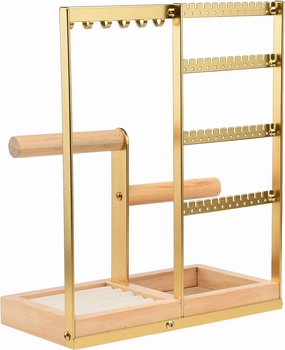 Jewellery Stand, Necklace Holder, 4 Tier Necklace Holder Stand Display, Jewellery Holder, Jewelry Stand, Earring Stand, Ring Holder for Necklaces, Ring, Bracelet, Watches, Gold(#1)