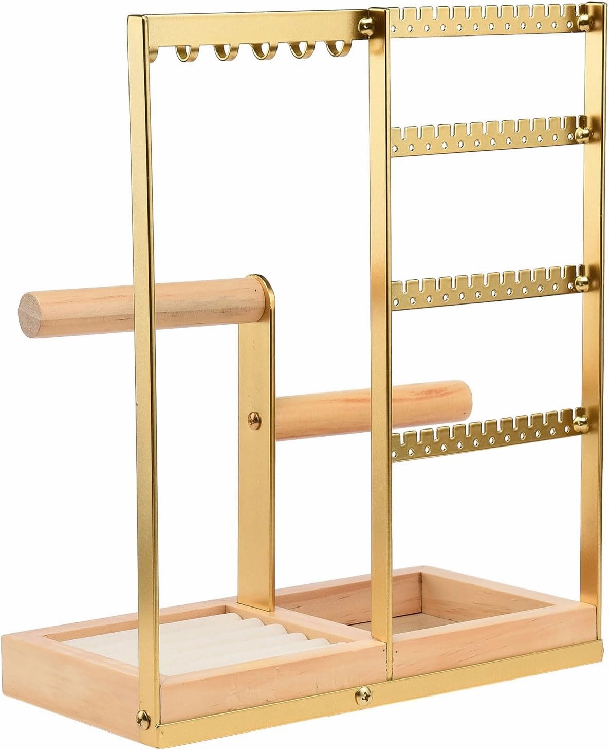 Jewellery Stand, Necklace Holder, 4 Tier Necklace Holder Stand Display, Jewellery Holder, Jewelry Stand, Earring Stand, Ring Holder for Necklaces, Ring, Bracelet, Watches, Gold(#1)