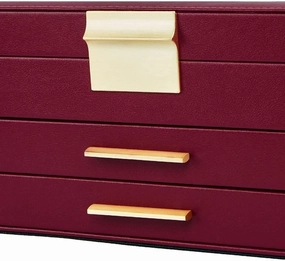 Jewelry Box Drawer Storage Cosmetic Ring Earring Necklace Bracelet Watch Three-Layer