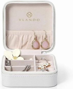 Jewelry Box Leather Portable Small Storage Cosmetic Ring Earring Necklace Bracelet Watch