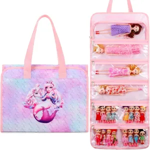 JIANYA Dolls Storage Bag Toys Display Carrying Storage Organizer Clear View Compatible with All Surprise Dolls Small Toy, Mermaid Tie Dye