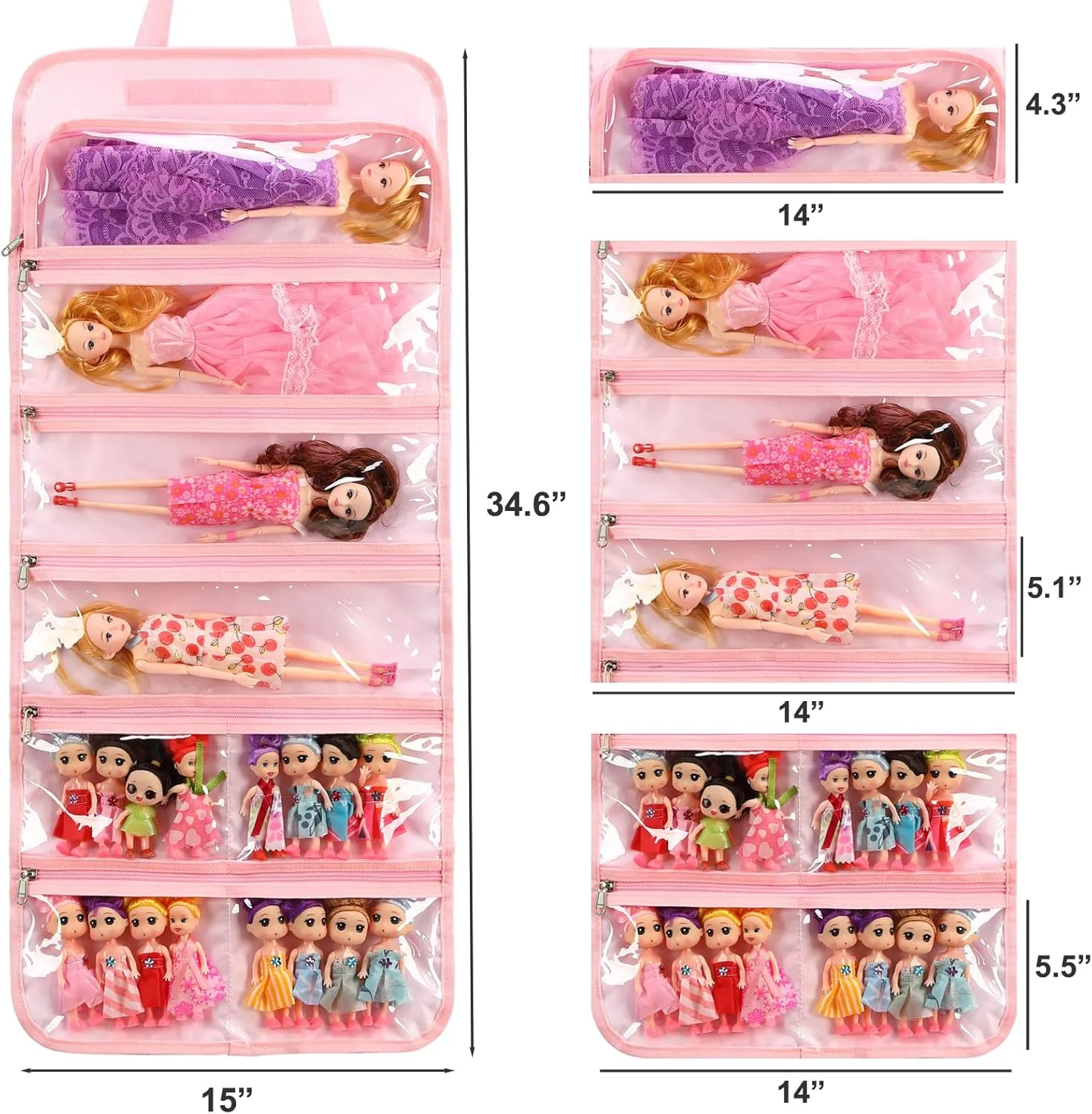 JIANYA Dolls Storage Bag Toys Display Carrying Storage Organizer Clear View Compatible with All Surprise Dolls Small Toy, Mermaid Tie Dye