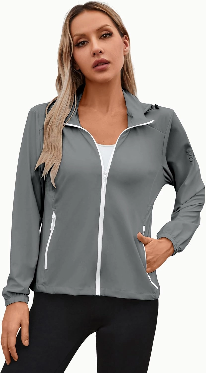 Joe Wenko Women's UPF 50  Sun Protection Athletic Jacket Pockets Long Sleeve Lightweight Cooling Shirts Hiking Outdoor