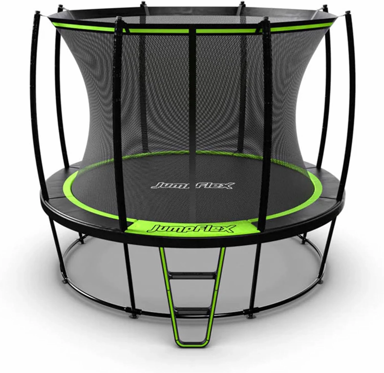 JumpFlex Trampoline with Basketball Hoop - Hero 12FT 14FT 15FT Round Outdoor Backyard Trampoline ASTM Approved with Net Safety Enclosure & Ladder Playset with Fast Assembly