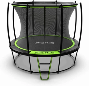 JumpFlex Trampoline with Basketball Hoop - Hero 12FT 14FT 15FT Round Outdoor Backyard Trampoline ASTM Approved with Net Safety Enclosure & Ladder Playset with Fast Assembly