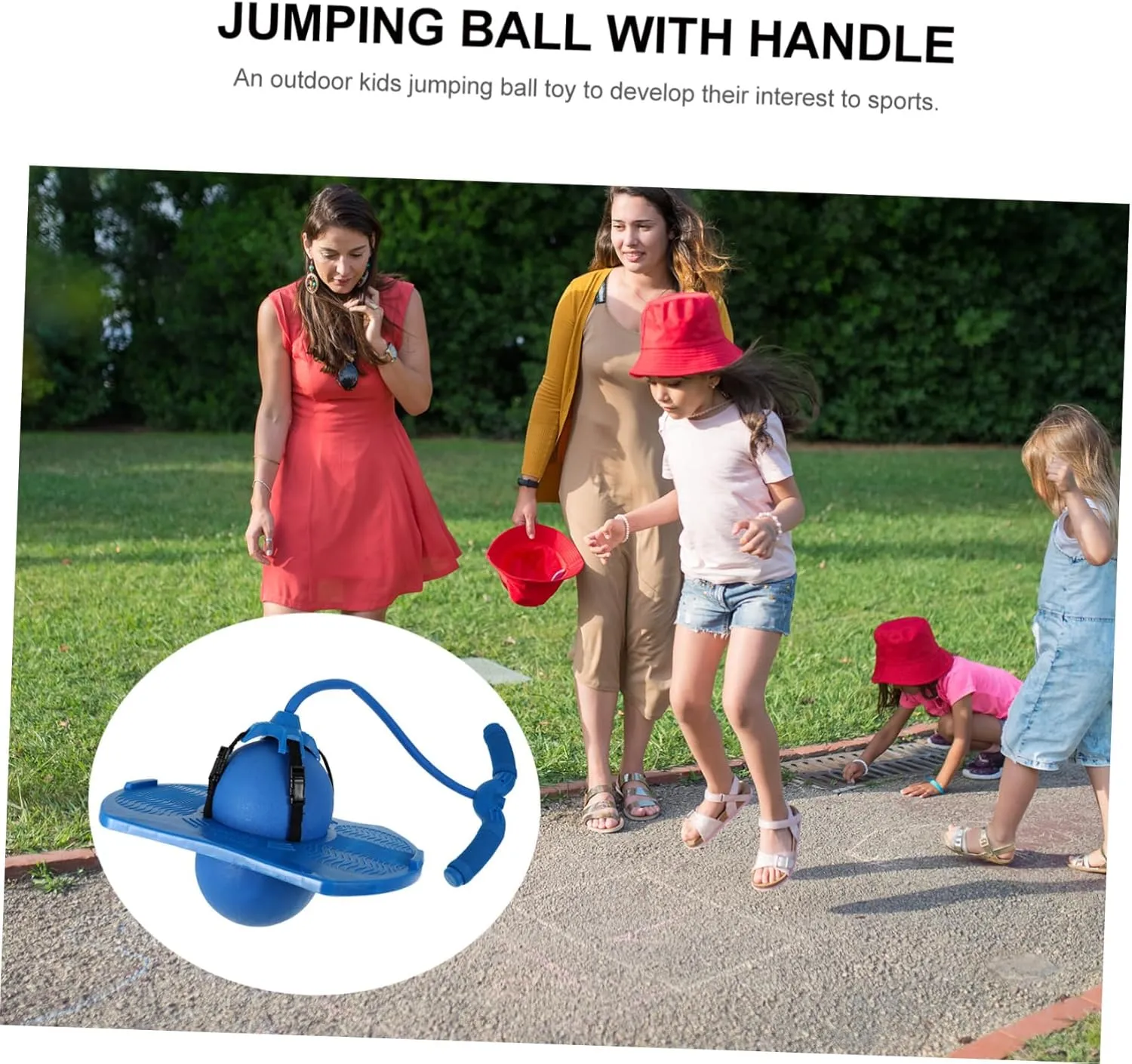 Jumping with Handle Rope for Outdoor Exercise Includes Air Pump Smooth Edges for Safe Random Color Pump