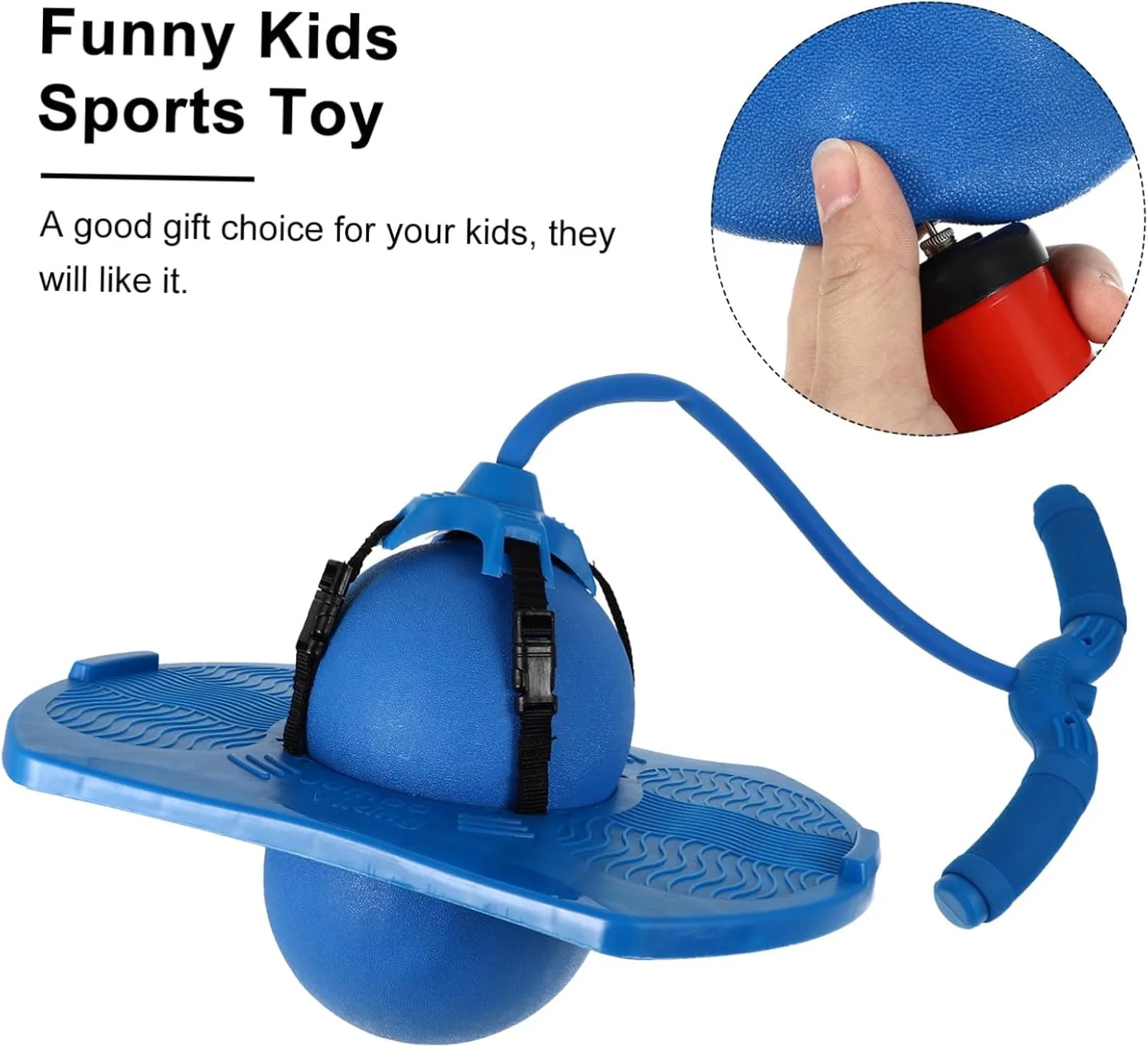 Jumping with Handle Rope for Outdoor Exercise Includes Air Pump Smooth Edges for Safe Random Color Pump