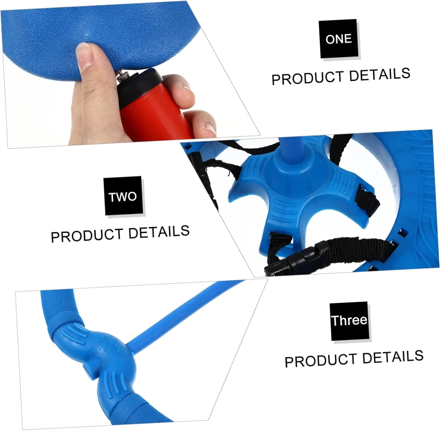 Jumping with Handle Rope for Outdoor Exercise Includes Air Pump Smooth Edges for Safe Random Color Pump