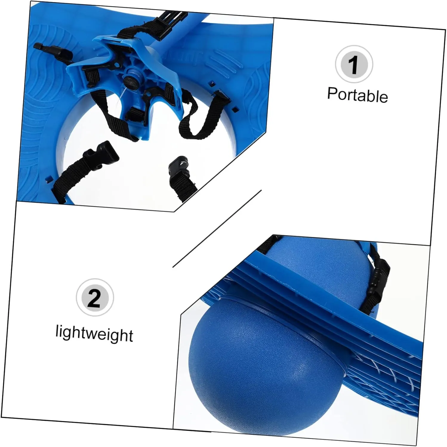 Jumping with Handle Rope for Outdoor Exercise Includes Air Pump Smooth Edges for Safe Random Color Pump