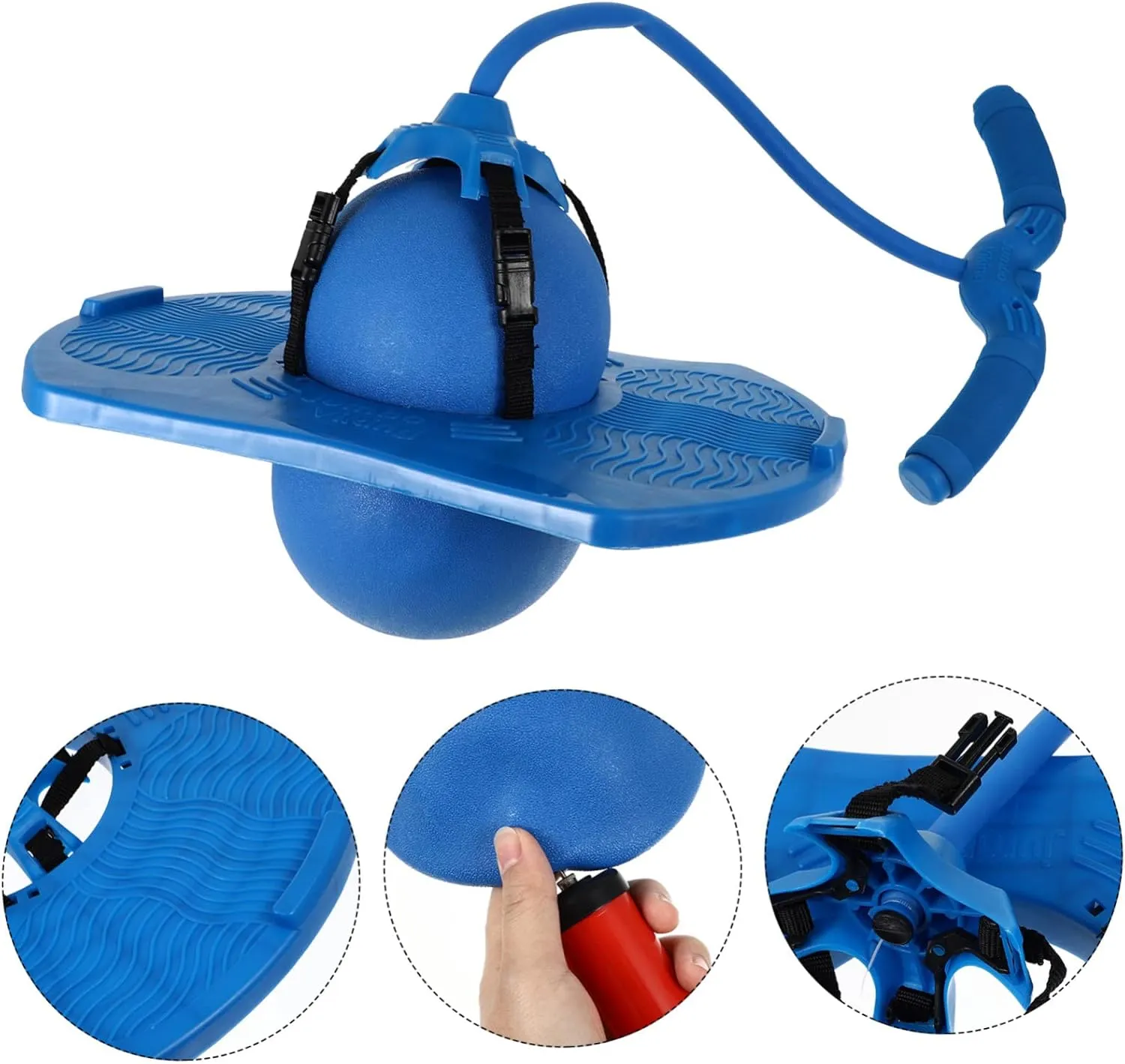 Jumping with Handle Rope for Outdoor Exercise Includes Air Pump Smooth Edges for Safe Random Color Pump