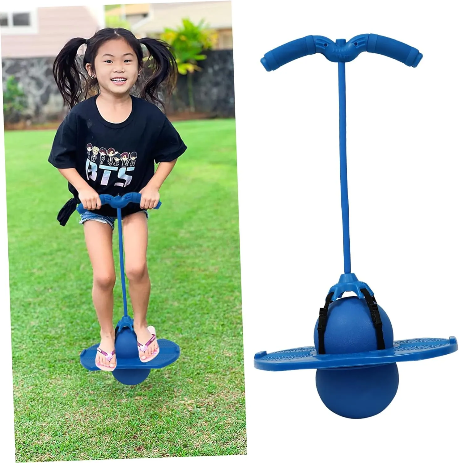 Jumping with Handle Rope for Outdoor Exercise Includes Air Pump Smooth Edges for Safe Random Color Pump