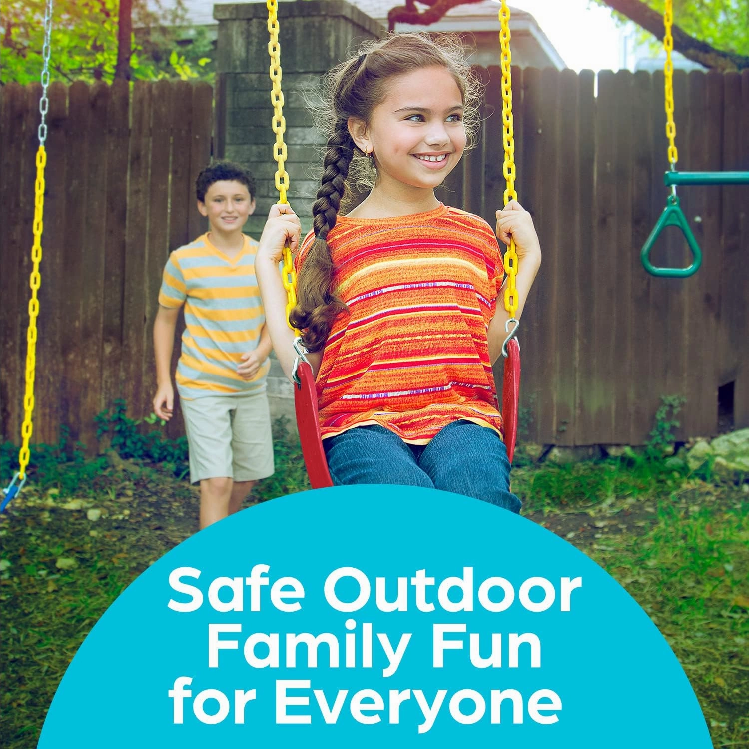 Jungle Gym Kingdom Swings for Outdoor Swing Set - Pack of 2 Swing Seat Replacement Kits with Heavy Duty Chains - Backyard Swingset Playground Accessories for Kids (Red)