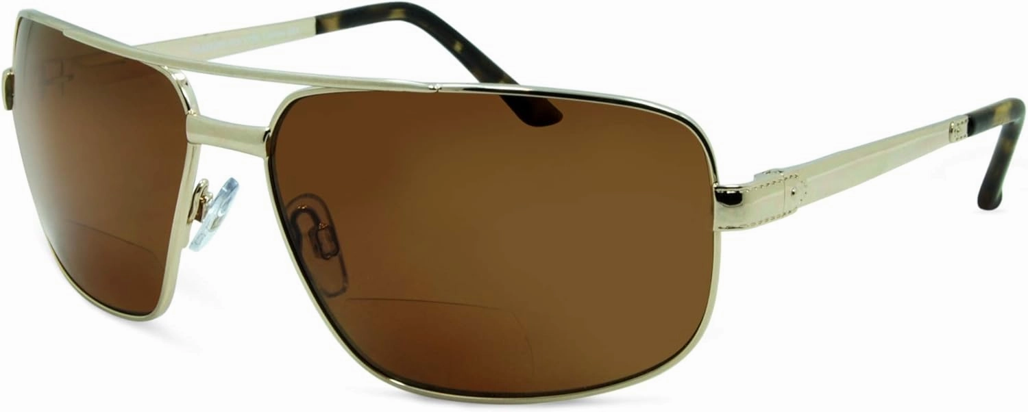Just Chillin' Aviator Bifocal Sunglasses - Metal Frame Bifocal Polarized Sunglasses - Polarized Aspheric Lens
