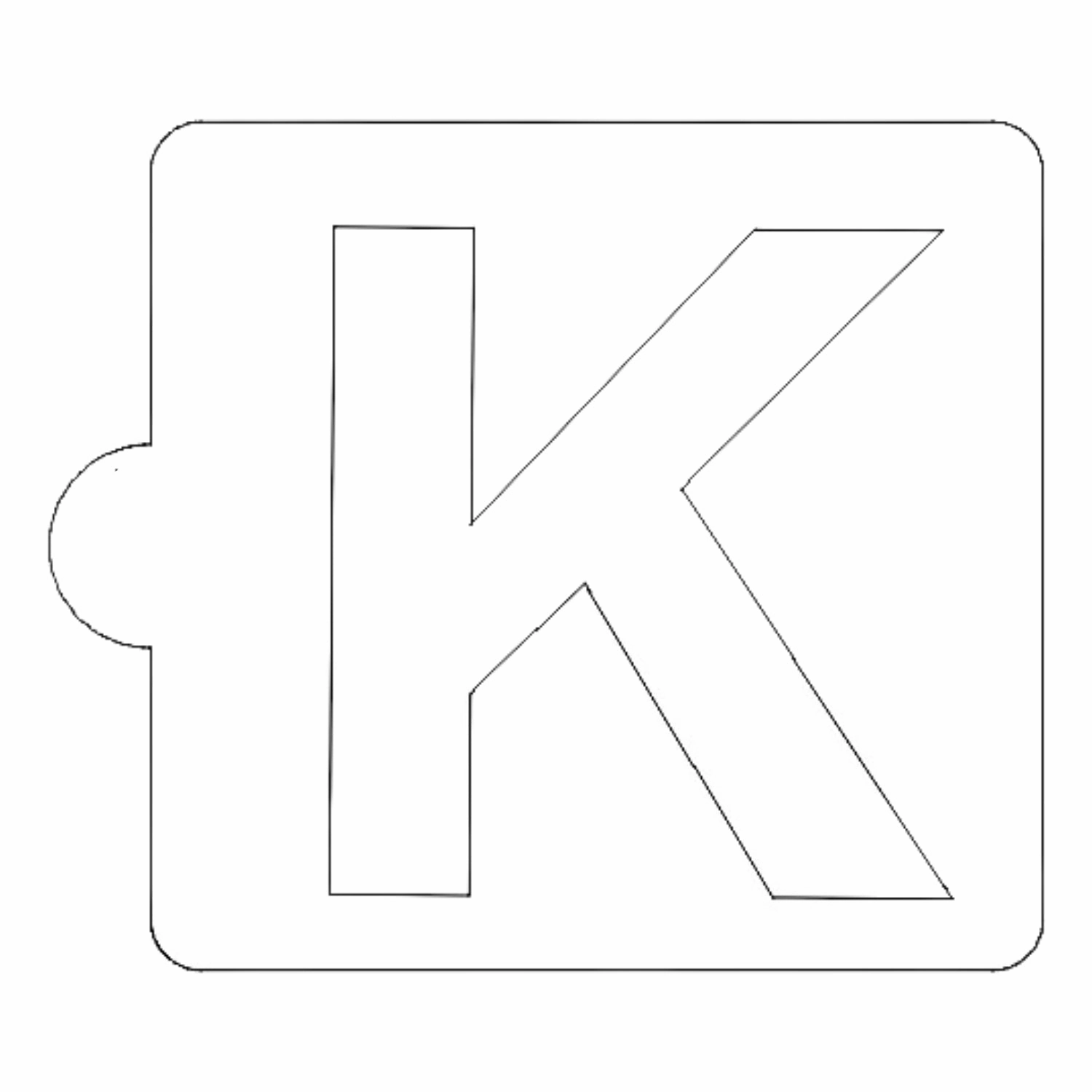K Letter Alphabet Stencil for Cookies or Cakes USA Made LS107K
