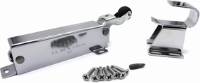 Kason 1094 Polished Chrome Hydraulic Door Closer and Wide 7/8" to 1 5/8" Offset Hook with Hardware KIT